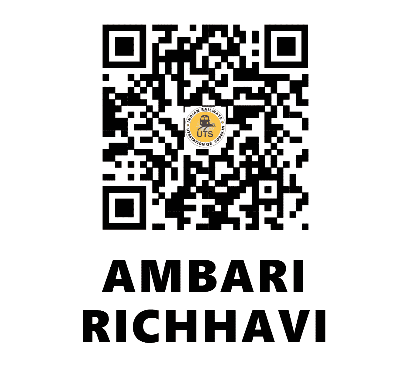 UTS QR Code for AMBARI RICHHAVI - ABRV (WR - MADHYA PRADESH)